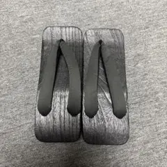 黒い木製下駄 Lサイズ