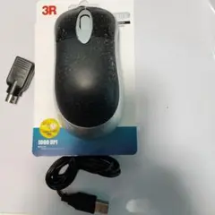 スリー・アールシステム USB接続光学マウス ブラック 3R-KCMS02BK