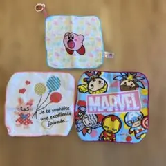 カービィ・ウサギ・マーベルハンカチ3枚セット