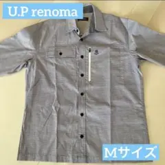 u.p renoma アウター　シャツ　ストライプ　七分　M メッシュ