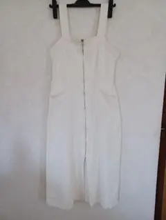 ホワイトデニムジャンパースカート
