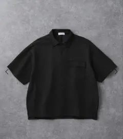 ダブルフェイスオーバーサイズタックシャツ　ブラック　M　MONO-MART