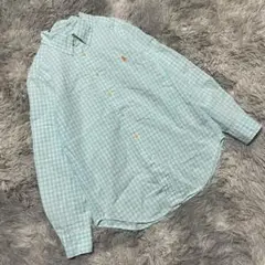 ラルフローレン チェック ボタンダウンシャツ ポニー刺繍ロゴ ユニセックス M