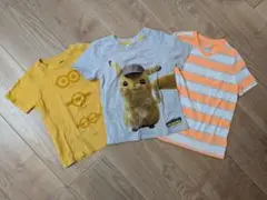 ミニオン 名探偵ピカチュウ　ボーダー　 Tシャツ３枚 110cm/120cm