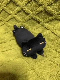 黒猫のぬいぐるみ　マスコット　ボールチェーン付き