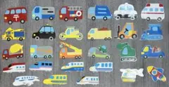 画用紙　はたらく車　磁石付き　ラミネート加工