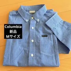 新品 Columbia チェック 長袖シャツ Mサイズ ブルー