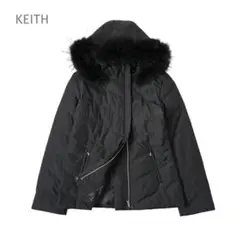 KEITH キース ダウンジャケット ラクーンファー 黒 ブラック M 38