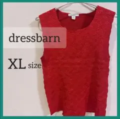 dressbarn ノースリーブシャツ赤 レッド 柄 ゆったり おしゃれ XL