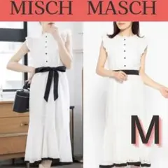 【ワケアリ】MISCH MASCH レース配色ワンピース 白 リボン無し