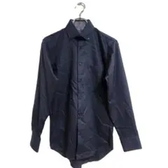新品 定価5390円 長袖 ワイシャツ 黒 チェック オフィス S おしゃれ