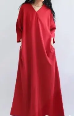 patterntorso　パターントルソ　ロングワンピース　赤　L〜XXLサイズ
