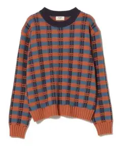 beams heartビームス　フクレ　チェック　ニット　セーター