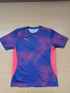 PUMA ドットパターンシャツ Lサイズ ネイビー/ピンク