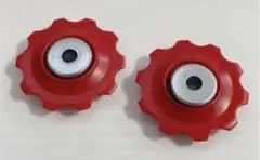 古いリアディレーラー用 10Tプーリー 2個 レッドカラー