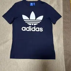 adidas トレフォイルロゴ Tシャツ M ネイビー