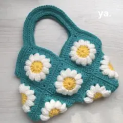 モチーフ編みバッグ、ハンドメイド、ハンドバッグ、モチーフ編み