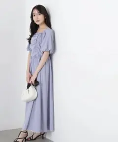 プロポーション♡シャーリングリボンワンピース