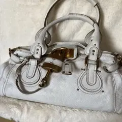 Chloe クロエ パディントン レザー カデナ パドロック ホワイト系