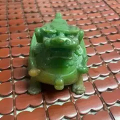 翡翠製 緑色 獅子像 インテリア装飾23