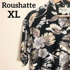 Roushatte（ルーシャット）アロハシャツ　黒　LL　メンズ