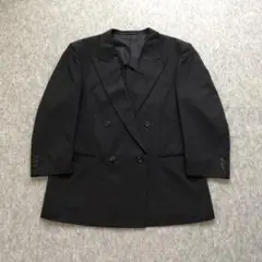 美品 FULL MARK ダブルジャケット ブラック ストライプ 080604