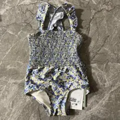 H&M 青 花柄 フリル 水着