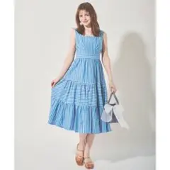 31 Sons de mode ストライプバックリボン切替ワンピース