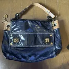 【Milly】ネイビー フラップショルダーバッグ