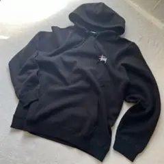 stussy ステューシー パーカー フーディ ブラック XL ロゴ デカロゴ