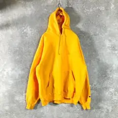 Champion　パーカー　フーディ　長袖　イエロー　プルオーバー　裏起毛