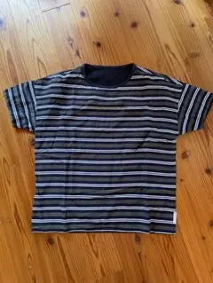 MANUAL ALPHABET ストライプリバーシブルTシャツ