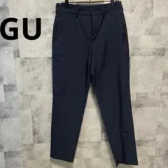 GU ジーユー　ネイビー　スラックスパンツ ボタン付き