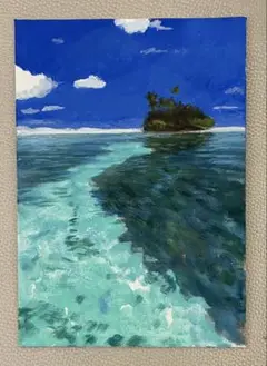 アクリル画　風景　999
