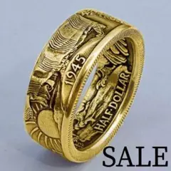✨現品限り✨セール✨新品✨指輪 リング 太リング 刻印 ゴールド メンズ 韓国