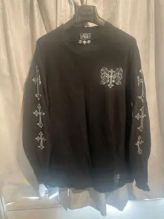 A＆G クロスモチーフ ロングスリーブシャツ黒M