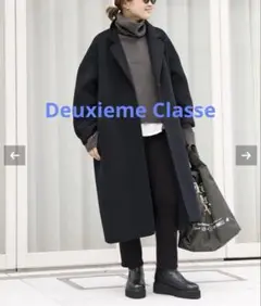 Deuxieme Classe ウールアンゴラリバーコート　ブラック Deuxieme Classe（ドゥーズィエムクラス）の「* ウールアンゴラ