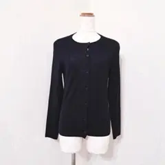 コムサイズム　ウール混ブラックカーディガン　長袖　秋冬　キレイめ　無地【M】