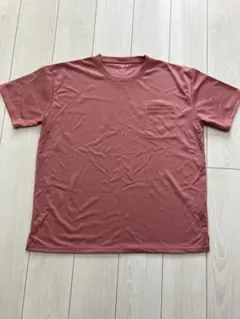 Tシャツ ポケット付き　サーモンピンクXL