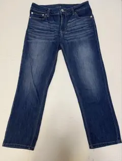 ダークブルー ストレートデニム　(7-8分丈) Mサイズ