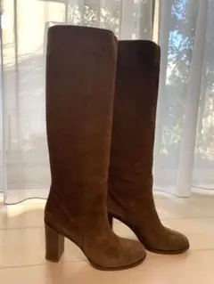セリーヌ CELINE スエードロングブーツ 24.5cm フィービー ブラウン