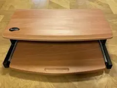 スライド式ノートパソコン台/2台置き/キーボード収納/モニター台/キッチン収納台