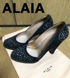 ALAIA PARIS アライアスエードスタッズヒールパンプス サイズ371/2