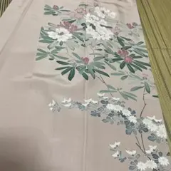 パーティ用ピンクシャクナゲ柄着物　着丈160センチ