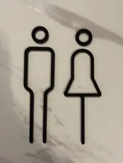 【新品未使用】男女トイレサイン インテリア装飾 ブラック