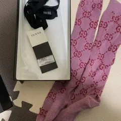 GUCCI ラメ ファブリック GG ソックス ピンク