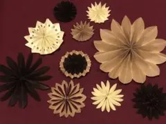 ペーパークラフトファン⑧ 茶色、ベージュ、クリーム系