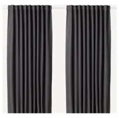 ダークグレー カーテン IKEA アンナカイサ 幅120×高さ210 2枚1組