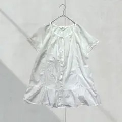 3243【a.i.n】マタニティ　コットンブラウス　白　産前産後　妊婦　春夏　Ｌ