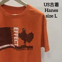 US古着 Hanes 古着Tシャツ 半袖Tシャツ アメリカ古着 オレンジ L